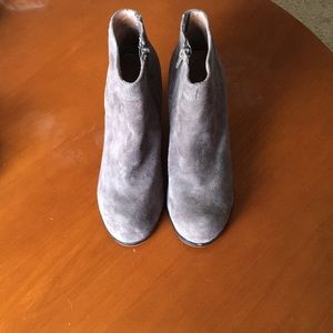 Jeffrey Campbell Grey Suede Hanger Heel Booties